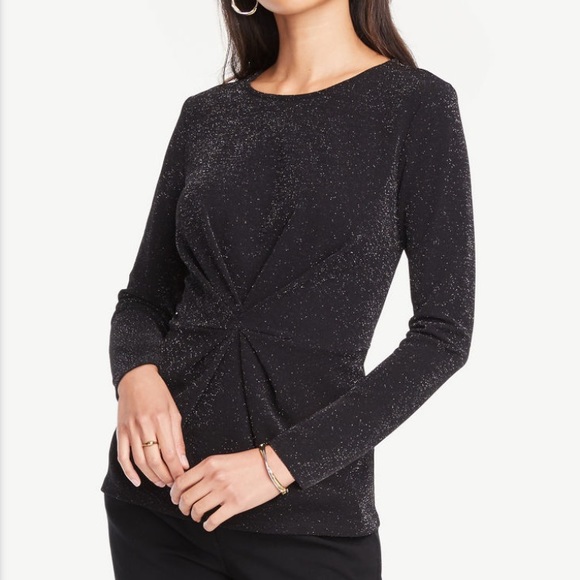 Ann Taylor Women’s Shimmer Twist Top Metallic XS - Picture 1 of 6